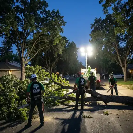 Emergency night tree removal in Nashville after a storm